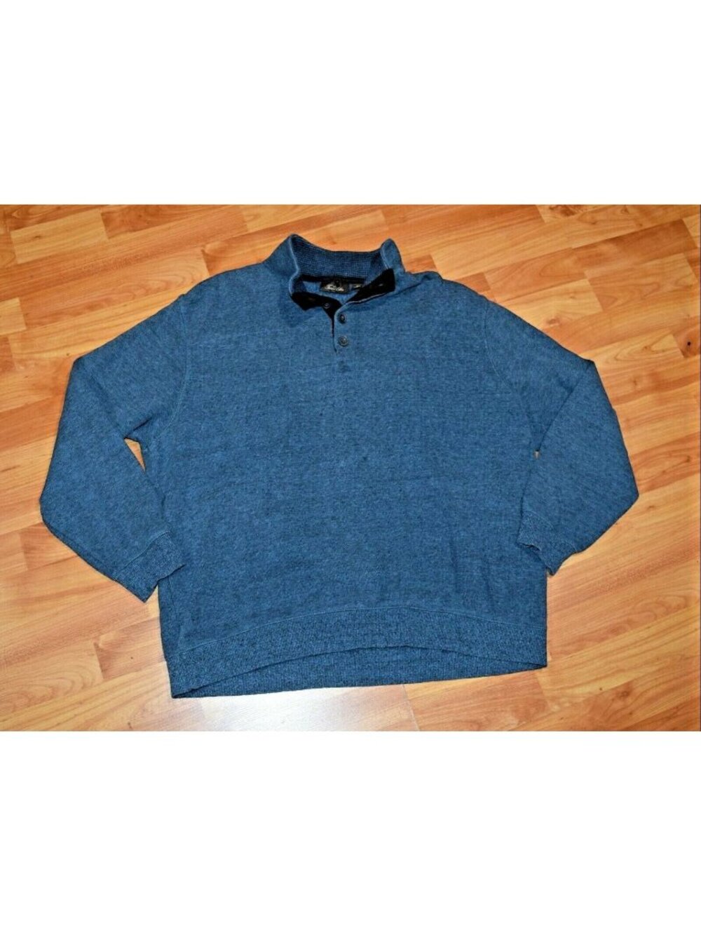 Tasso Elba Men's Sz XL Blue Henley Sweater Pullover Shirt